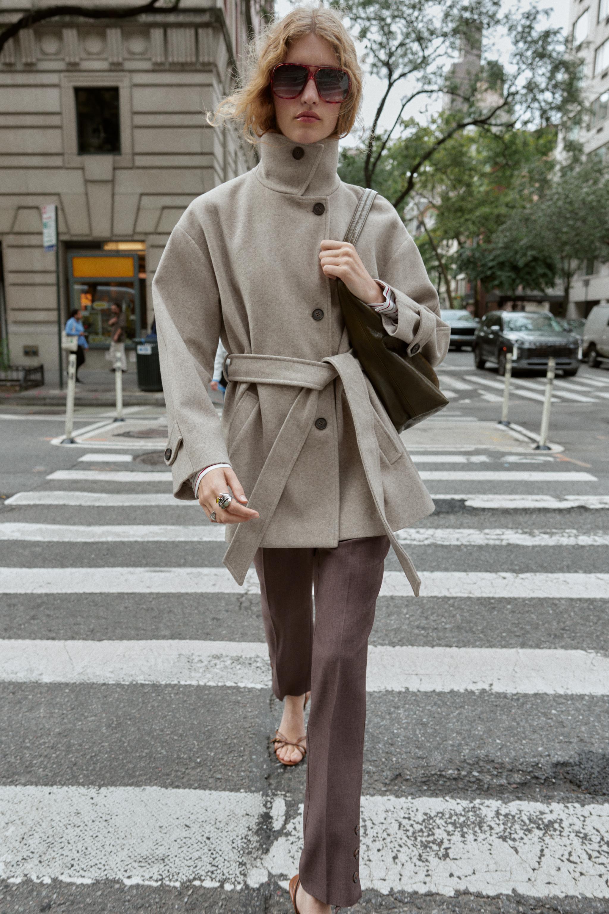 Soft Double-Position Collar Coat