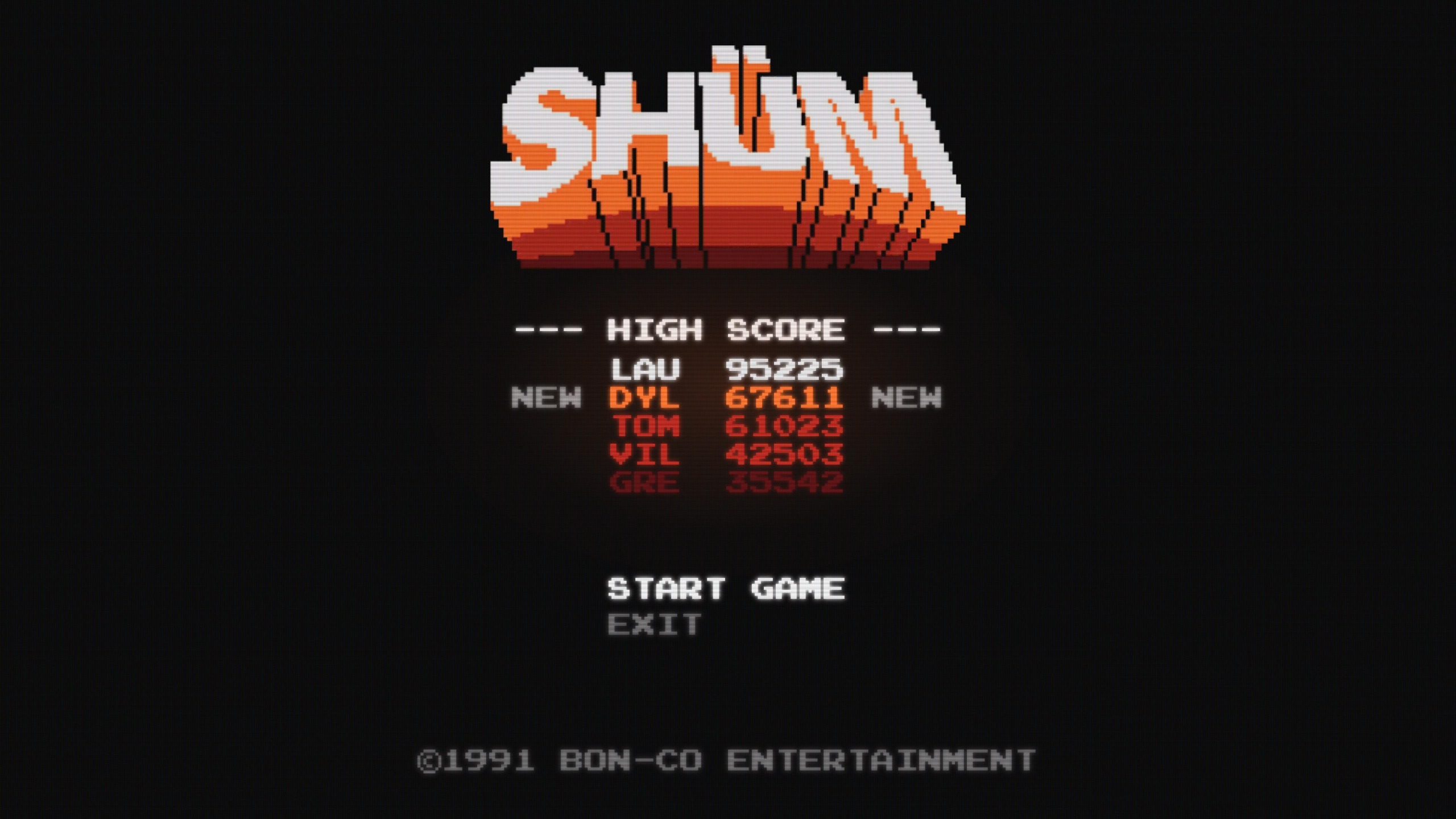 Shum arcade machine leaderboard in Control Resonant