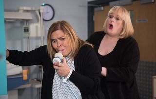 Myra McQueen is in labour