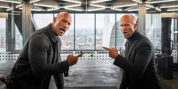 Dwayne Johnson and Jason Statham in Hobbs and Shaw