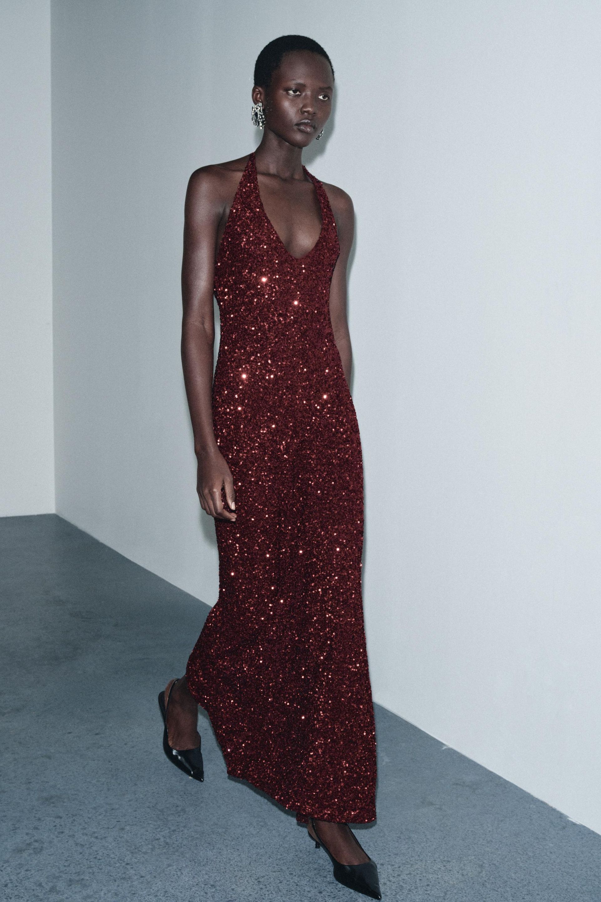 Sequin V-Neck Dress
