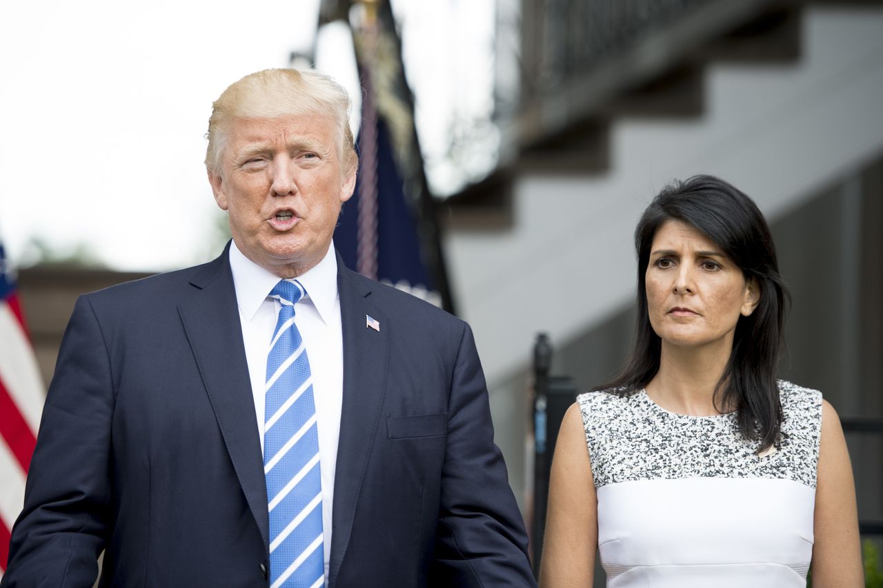 President Trump and Nikki Haley.