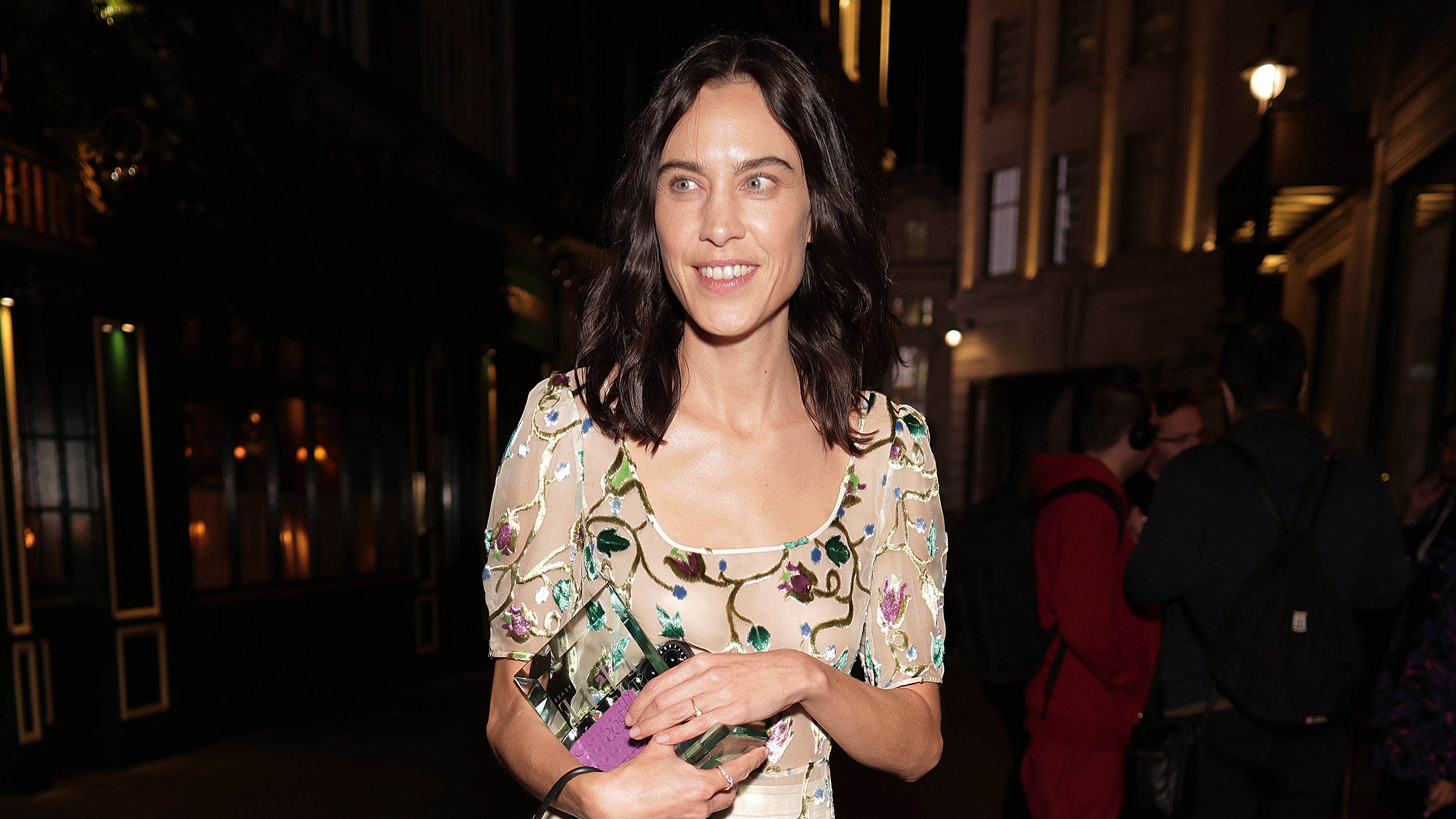 LONDON, ENGLAND - SEPTEMBER 09: Alexa Chung seen leaving the ELLE Style Awards 2025 at Brasserie Zedel on September 09, 2025 in London, England. 