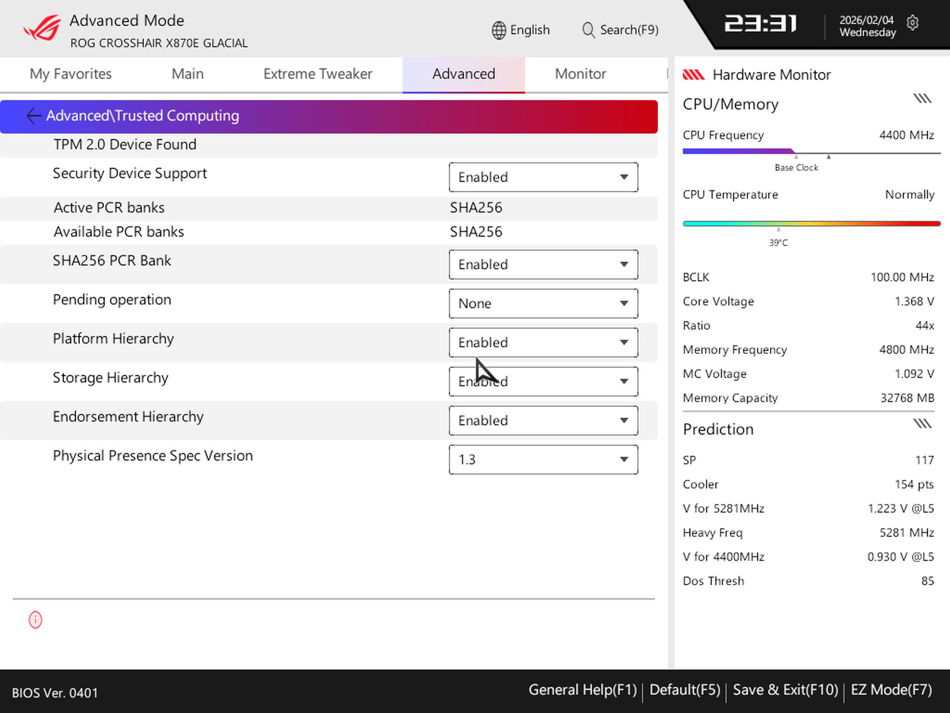 Asus ROG Crosshair X870E Glacial - BIOS