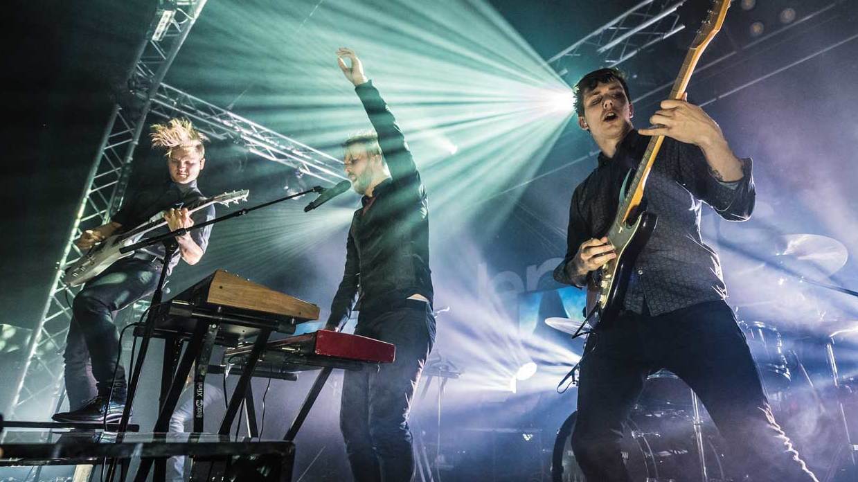 Leprous performing on stage in London