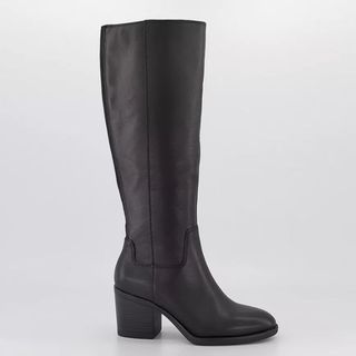 office knee high black boots