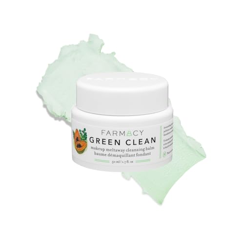 Farmacy Makeup Remover Cleansing Balm - Green Clean Waterproof Makeup Remover Balm + Oil Cleanser for Face - Gently Melts Make Up + Spf - Hydrates + Softens Skin With Super Greens + Papaya (50ml)