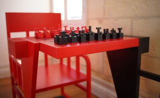 red and black chess table