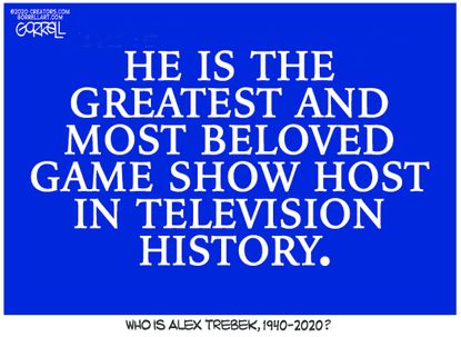 Editorial Cartoon U.S. Alex Trebek Beloved Jeopardy! Host RIP