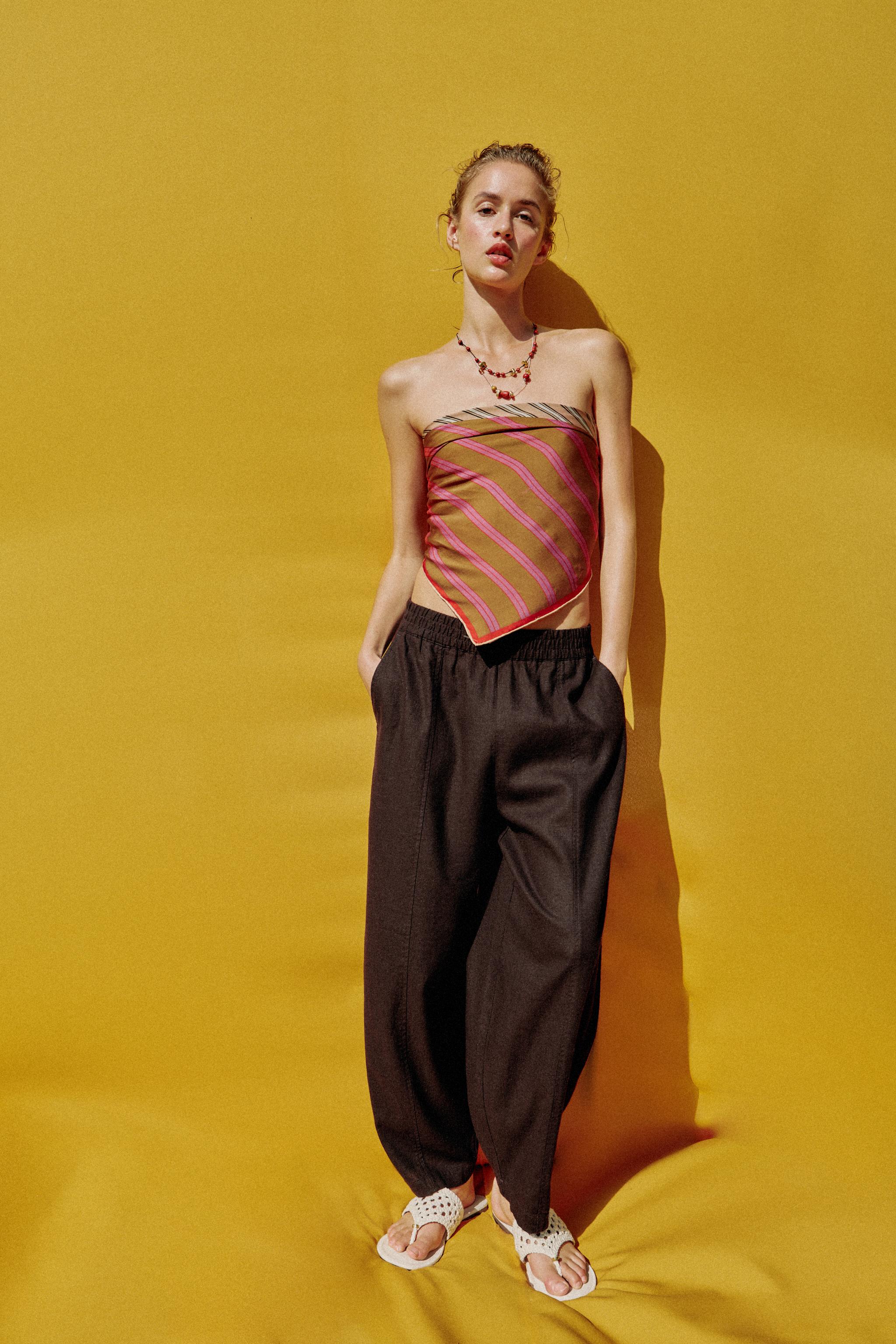Barrel Linen Blend Trousers