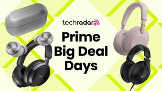 Headphones on a yellow background with "Prime Big Deal Days" text.