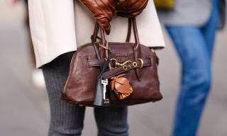 Image of handbag with bag charms