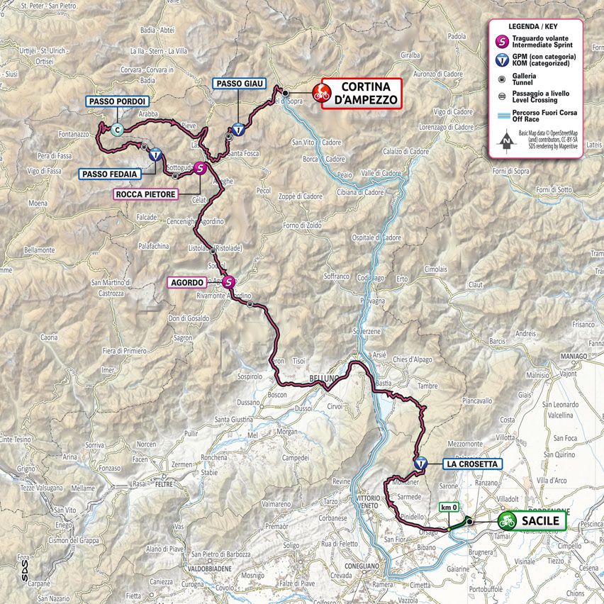 Stage 16 map 2021 Giro d'Italia