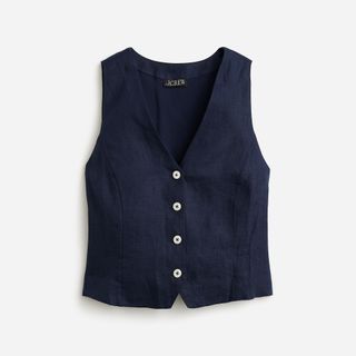 Slim-Fit Linen Vest