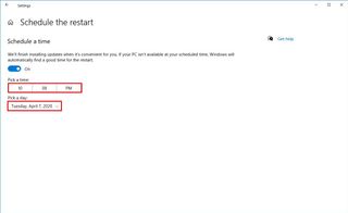 Windows 10 schedule restart for updates
