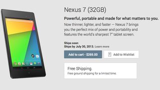 Google Play Store is selling the Nexus 7 2