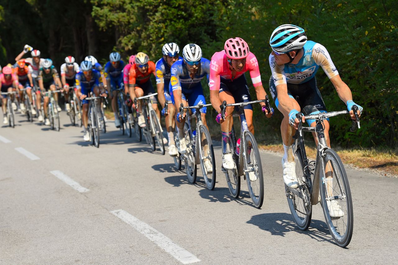 Sep Vanmarcke (EF Education First) marking the moves
