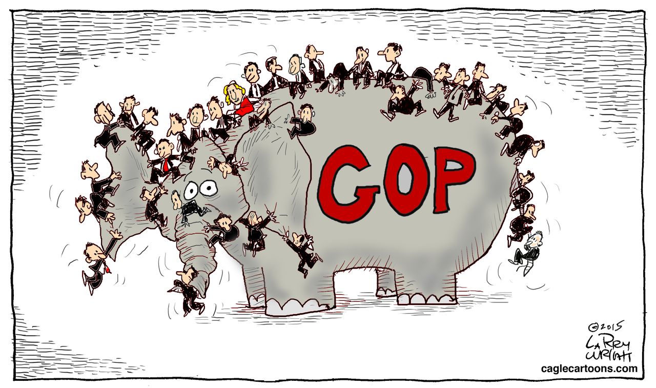 Political cartoon U.S. GOP 2016