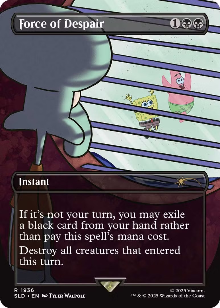 MTG Spongebob Secret Lair Force of Despair