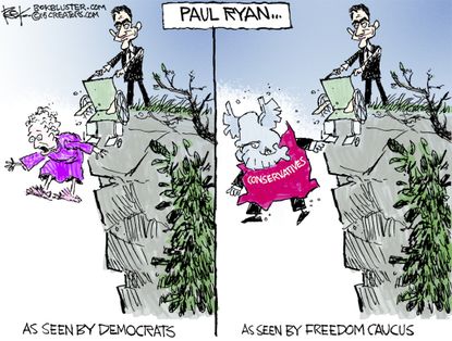 Political cartoon U.S. Paul Ryan Freedom Caucus