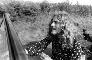 Land rover: Robert Plant driving near his farm in Kidderminster