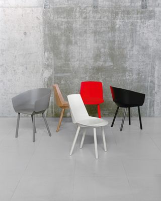 Five coloured chairs
