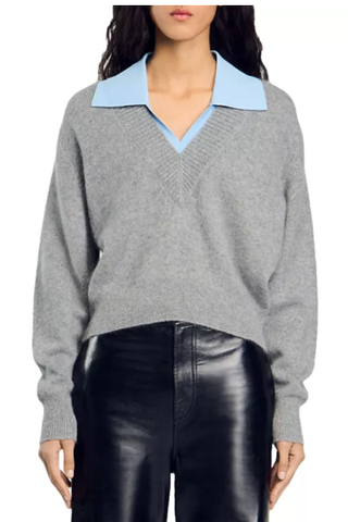 Sandro Layered Knit Sweater (Was $396)