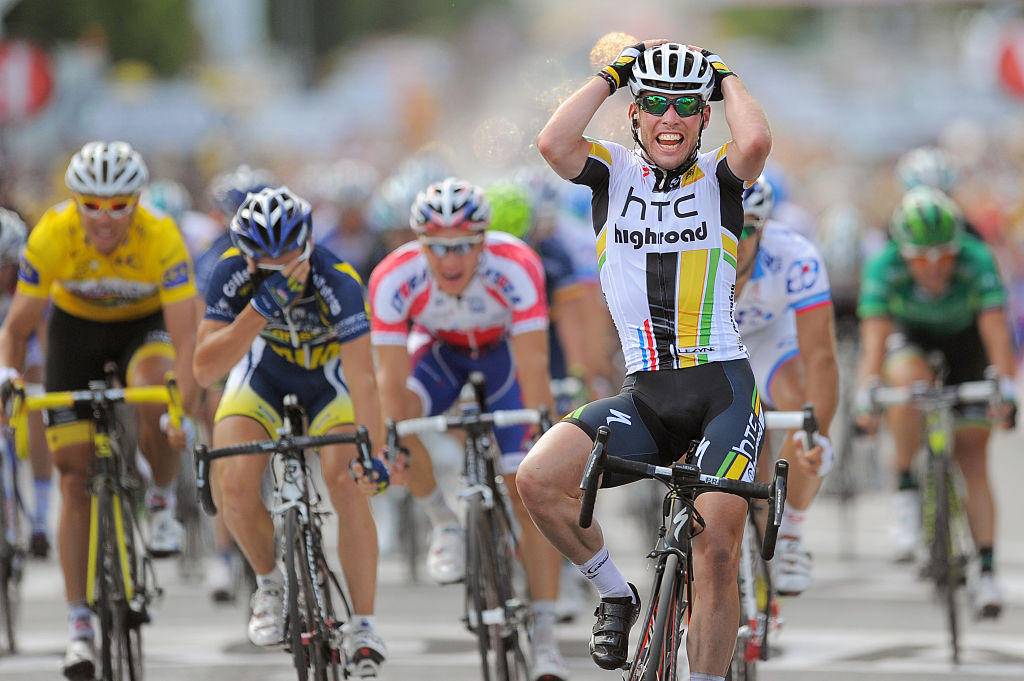 Cycling : 98th Tour de France 2011 / Stage 7 Arrival / Mark CAVENDISH (Gbr) Celebration Joie Vreugde / Le Mans - Chateauroux (218Km)/ Ronde van Frankrijk / TDF / Etape Rit /(c) Tim De Waele | Location: Chateaurou, France Frankrijk.