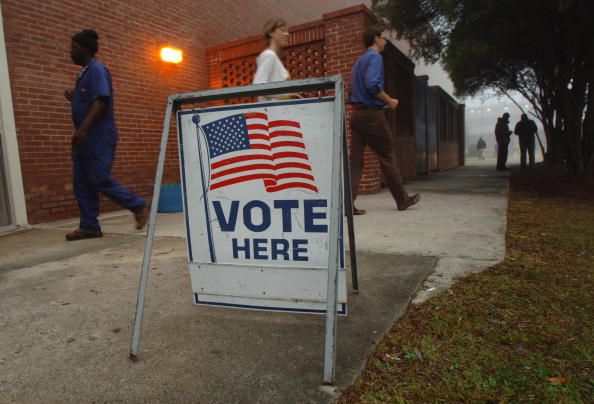 A polling place.