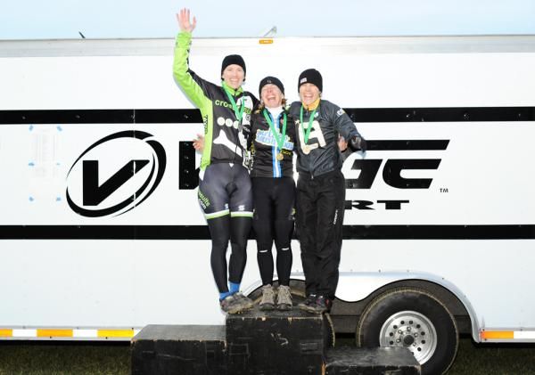 The podium finishers (L to R): Sally Annis, Laura Van Gilder and Andrea Smith