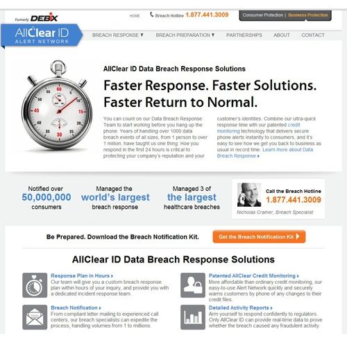 AllClear ID image: AllClear ID offers special packages for enterprise-level security needs, where timeliness is essential.
