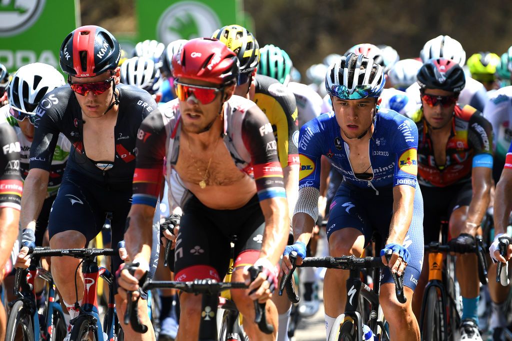 CORDOBA SPAIN AUGUST 26 Andrea Bagioli of Italy and Team Deceuninck QuickStep during the 76th Tour of Spain 2021 Stage 12 a 175 km stage from Jan to Crdoba lavuelta LaVuelta21 on August 26 2021 in Cordoba Spain Photo by Tim de WaeleGetty Images