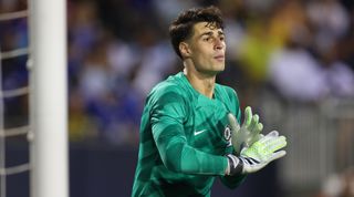 CHICAGO, ILLINOIS - AUGUST 2: Kepa Arrizabalaga of Chelsea during the pre-season friendly match between Chelsea FC and Borussia Dortmund at Soldier Field on August 2, 2023 in Chicago, Illinois. (Photo by Matthew Ashton - AMA/Getty Images)