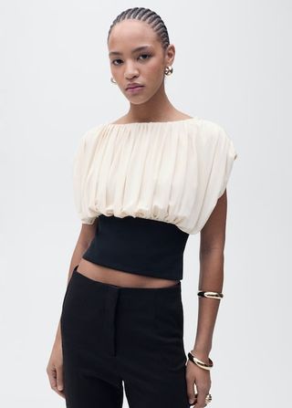 MANGO, Combined Draped Top - Women | Mango Usa