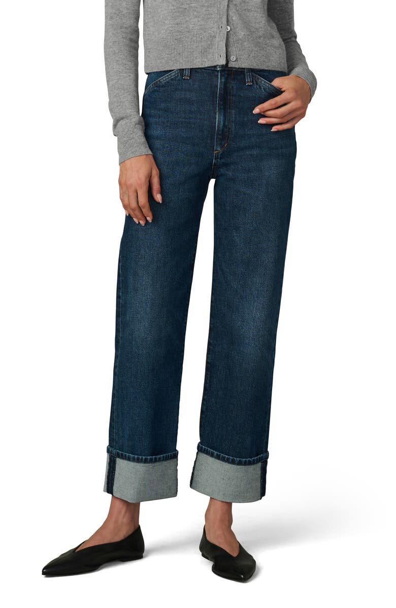 The Margot Cuffed Slant Pocket High Waist Relaxed Straight Leg Jeans