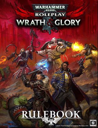 The cover of Warhammer 40,000: Wrath & Glory.