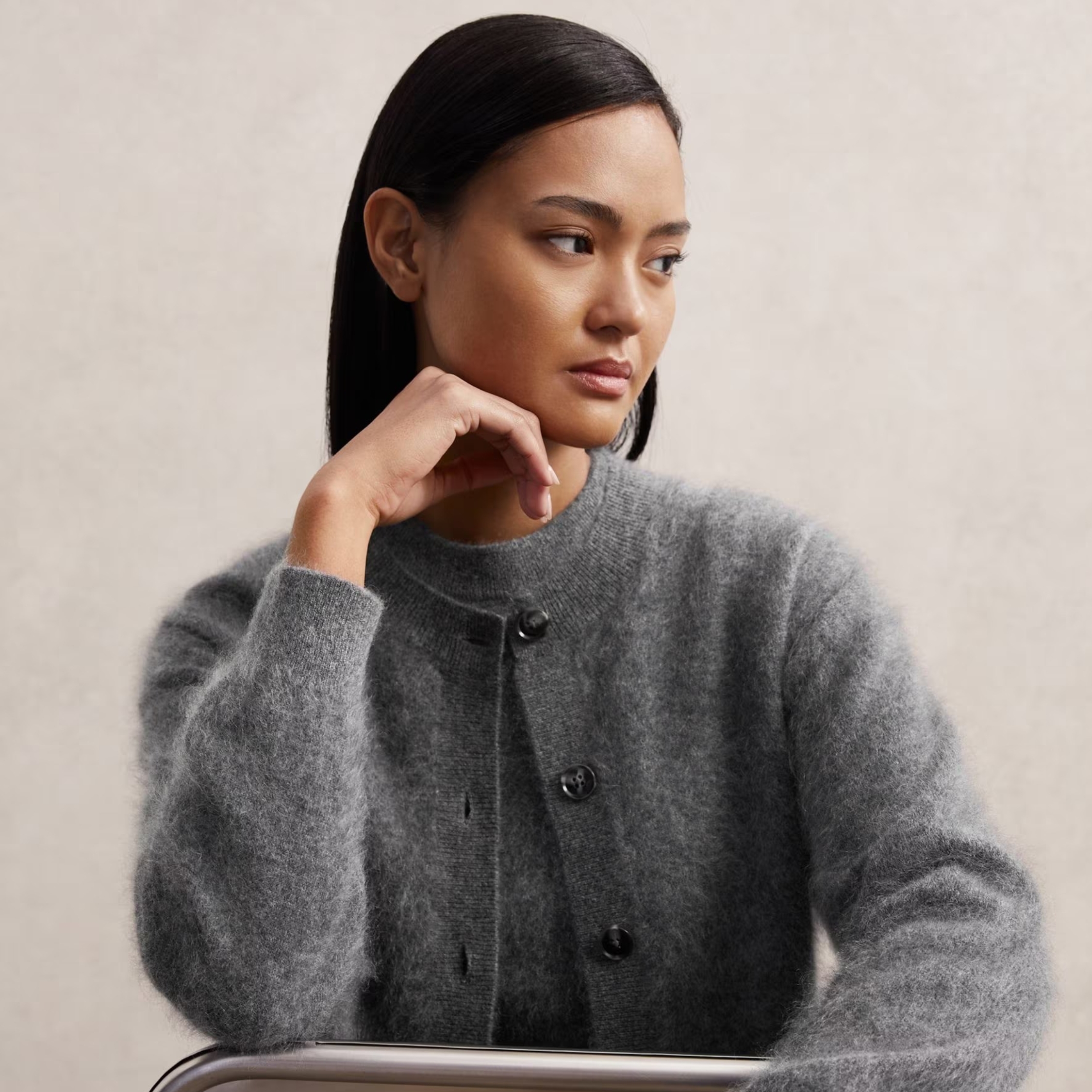 A model wears a look from Reiss.