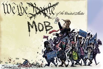 Political Cartoon U.S. Trump Capitol mob