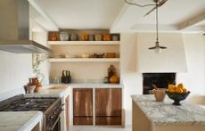 Rustic French kitchen with tiled countertops