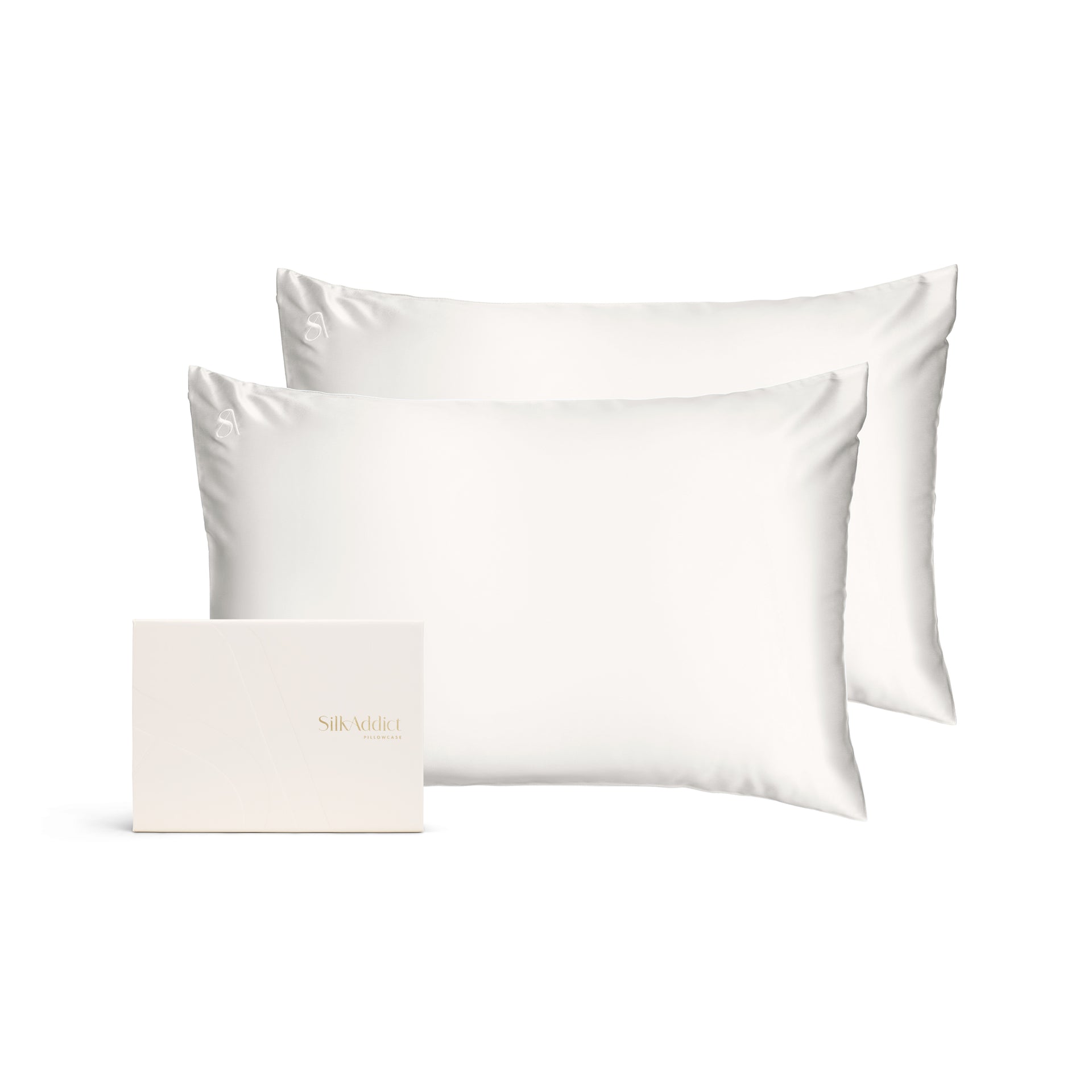 100% Mulberry Silk Pillowcase Twinpack - Ivory