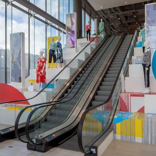 mall with escalator