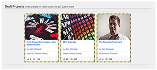 You can keep unpublished projects in Behance’s “Draft Project” section until you are ready to reveal it to the world