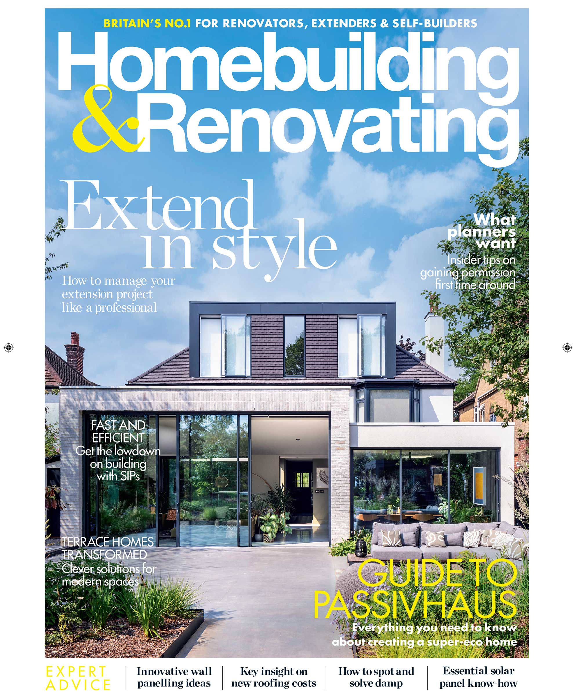 front cover of the November 2025 issue of Homebuilding &amp;amp; Renovating magazine showing a detached house with a modern rear extension