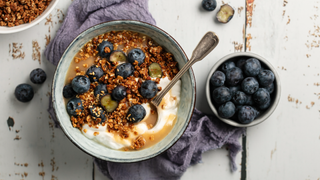 Granola and berries on Greek yoghurt