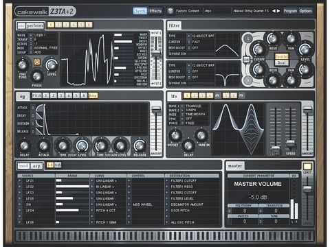 Adjust the waveshaping sliders to radically reshape the waveform shown to the left.