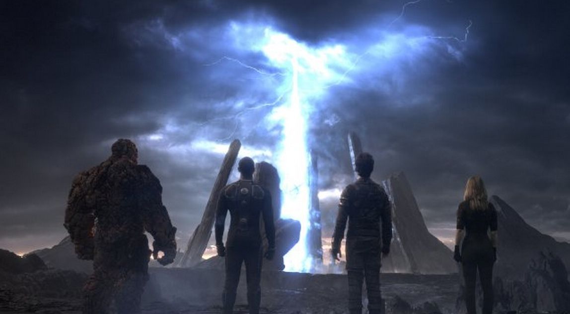 Still of Jamie Bell, Dan Castellaneta, Michael B. Jordan, Kate Mara and Miles Teller in Fantastic Four (2015).