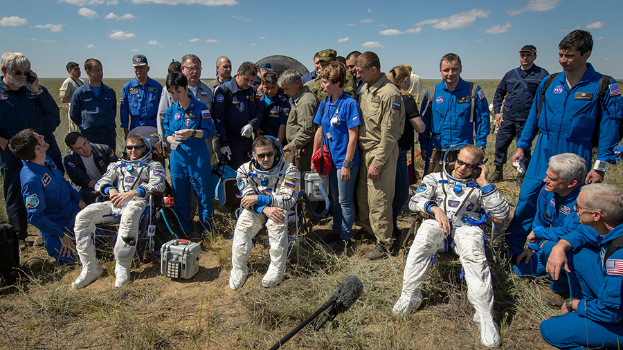 The returning astronauts