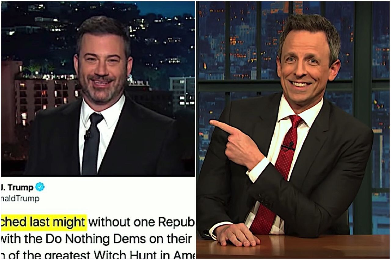 Kimmel and Meyers on Trump rally