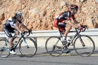 Tejay Van Garderen leads Rigoberto Uran on stage five of the 2014 Tour of Oman