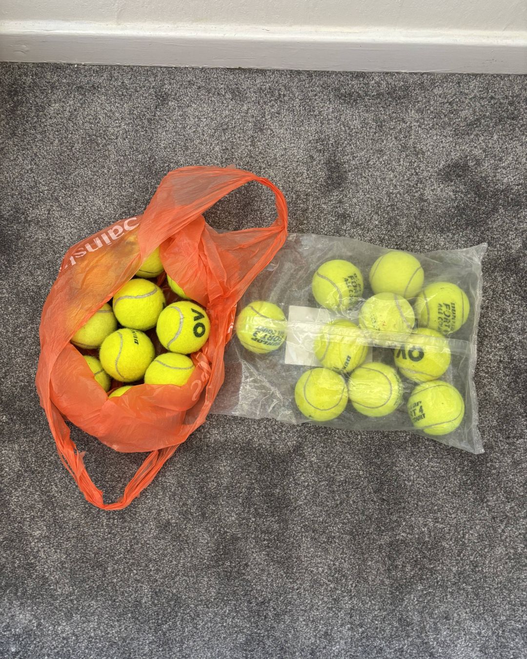 Katie trying decision fatigue decluttering - tennis balls